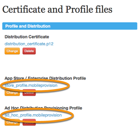 Download both the App Store and Ad Hoc Provisioning Profiles by clicking on their names.