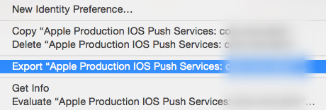Right-click on the certificate and select "Export ..."