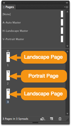 Drag more V or H masters into the Pages panel to create additional orientation-specific pages in your layout.<br />