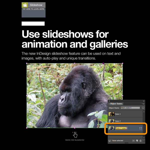 Add new states using the Object States panel for each image you want in your slideshow and follow the steps above to fill them with images.