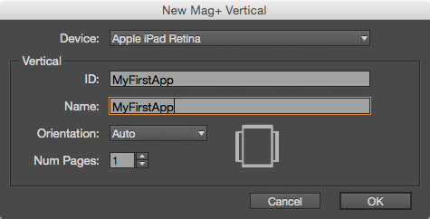 In the dialog that appears, fill out the fields as shown below and click on "OK."