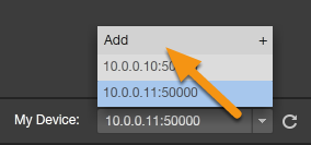 Click on the drop-down menu next to My Device at the bottom of the Mag+ Production Tool and select &quot;Add+.&quot;