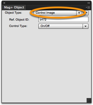With the image frame selected, go to the Mag+ Object panel and set the Object Type to &quot;Control Image.&quot;