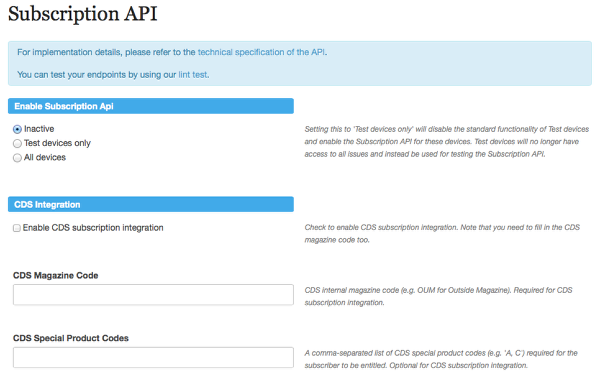 Subscription API