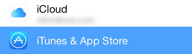 On your iOS device, go to the "Settings App" and tap on "iTunes & App Store" in the left column.