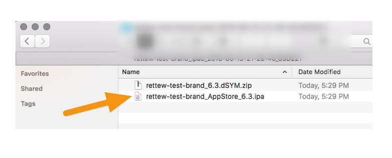 Select the "AppStore_x.x.ipa" file that sits inside the ".tgz" file you downloaded from the Mag+ Publish Portal.