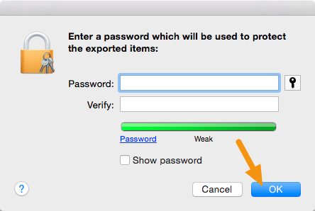 When asked for a password, leave it blank and click on "Ok."