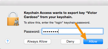 When asked for the computer password, enter it and click on "Allow."