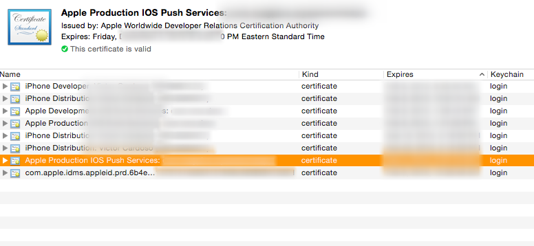 Double-click the 'aps.cer' file to install it in Keychain Access.