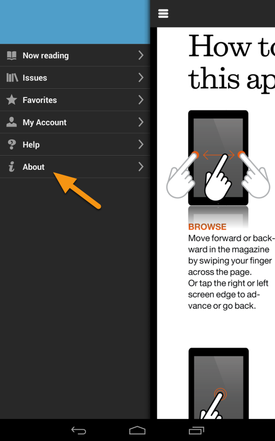 Tap 'About' and a screen will appear where the device ID is shown.
